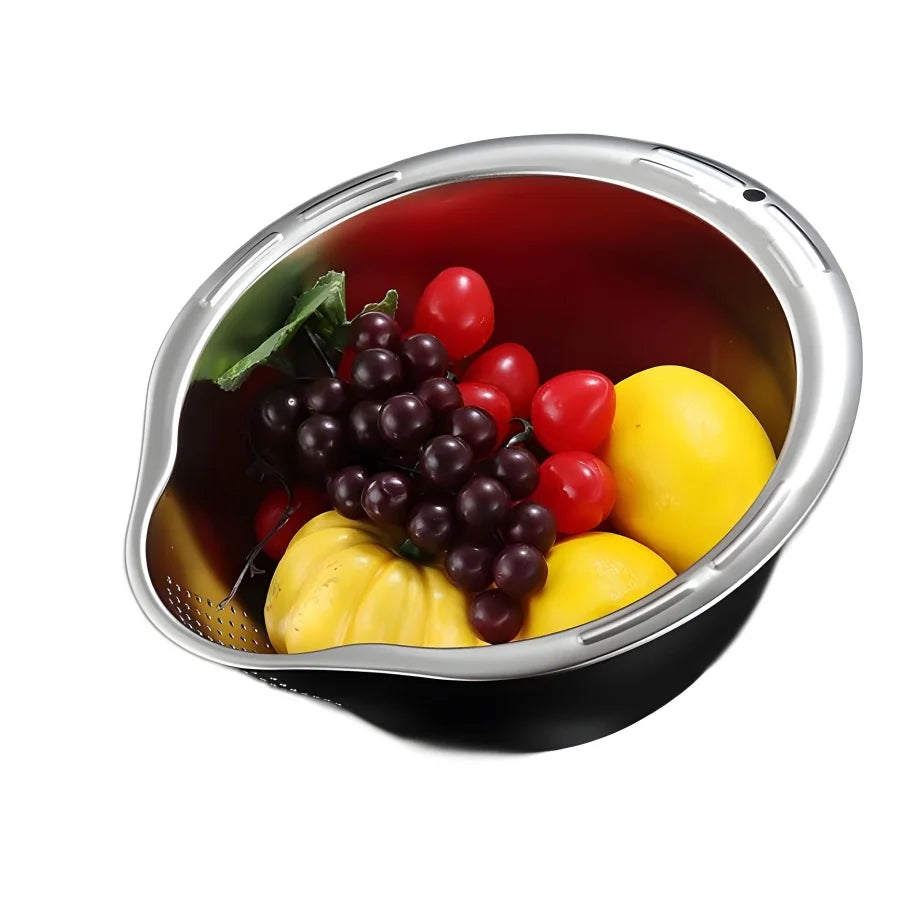 Rice Washer Strainer Bowl Stainless Steel
