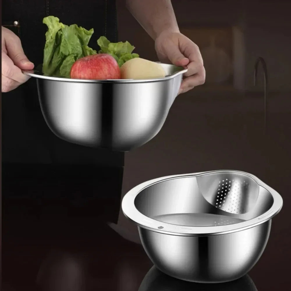Stainless Steel Rice Strainer Bowl