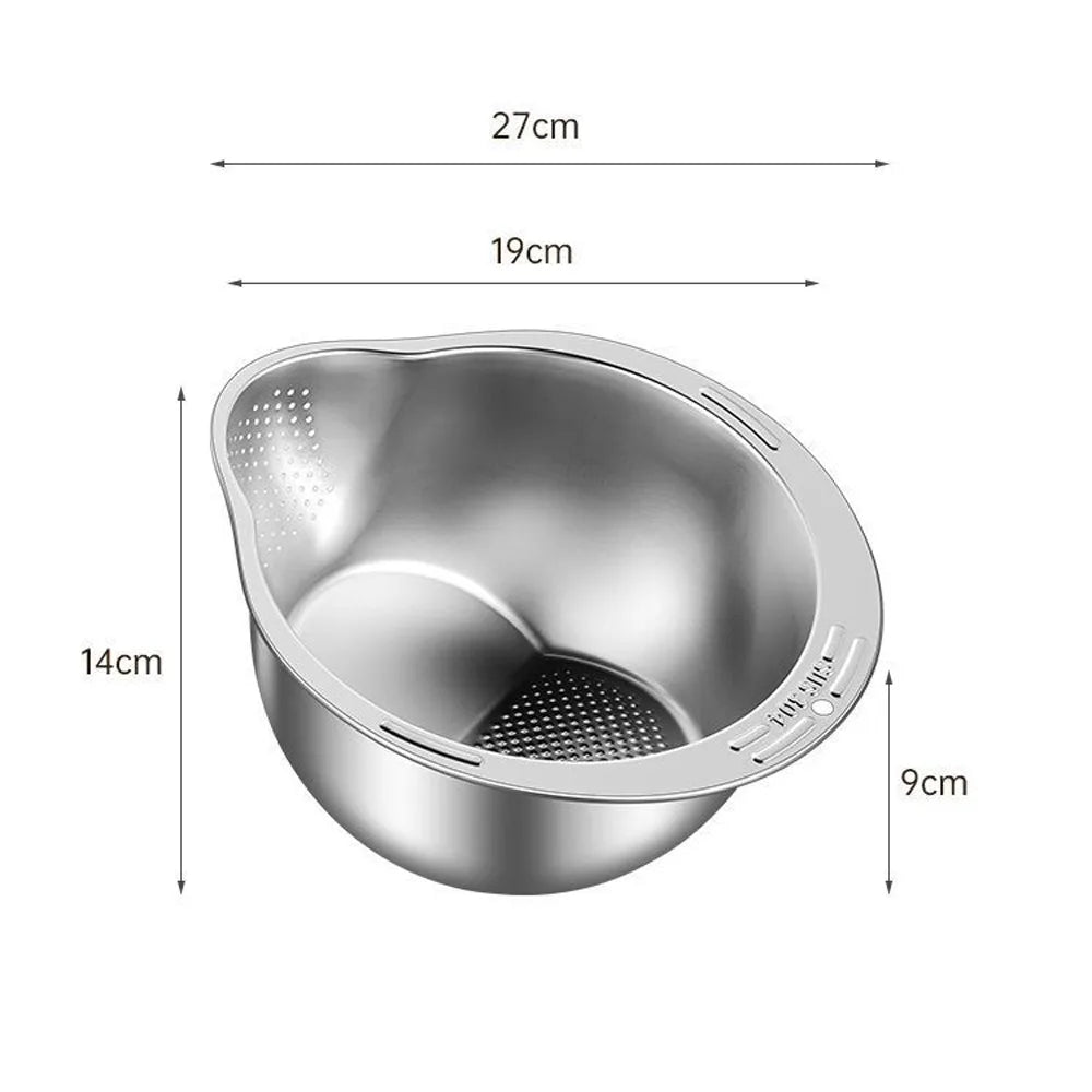 Stainless Steel Rice Strainer Bowl